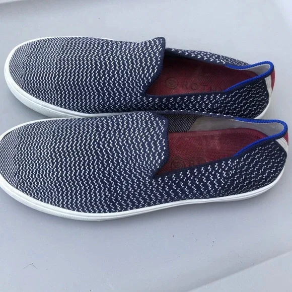 Rothy’s Blue White The Slip On Sneaker. Size 9. - Picture 3 of 9